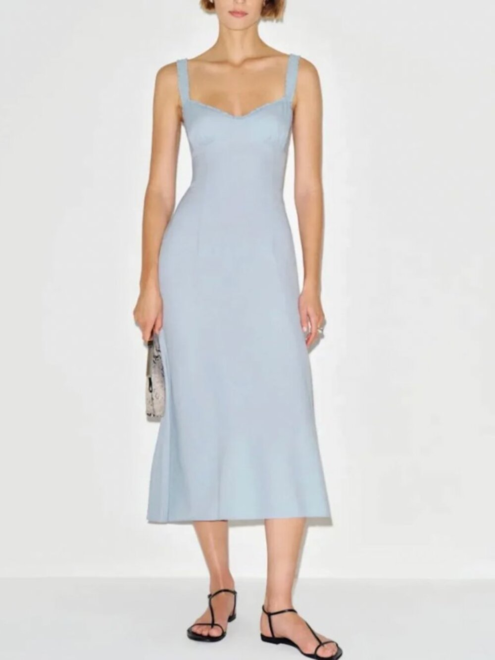 Reformation Tully Midi Dress - Mineral Blue French Classic US 6/8